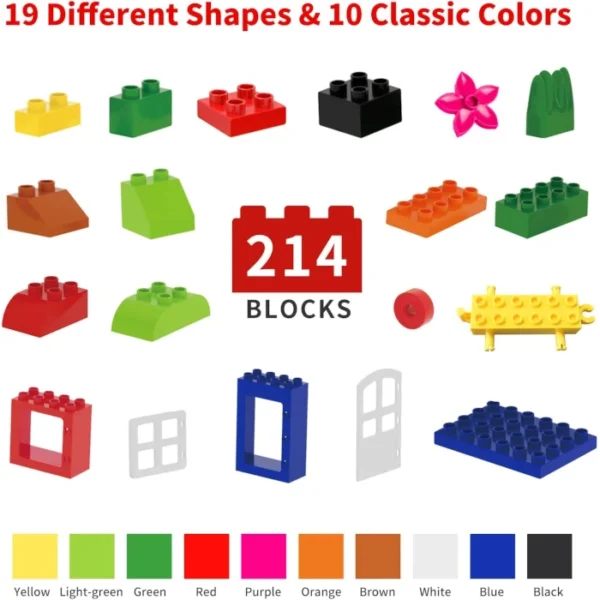 Bloques 214 piezas 14 formas Burgkidz - Imagen 6