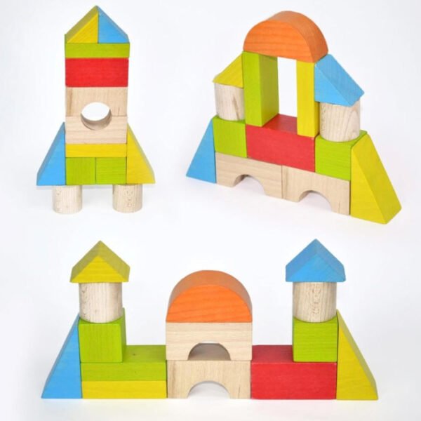 Bloques de madera 14 pcs y 15 ideas de construcción - Imagen 9