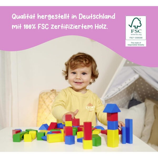 Bloques de madera de colores 100 pcs Eichhorn - Imagen 4