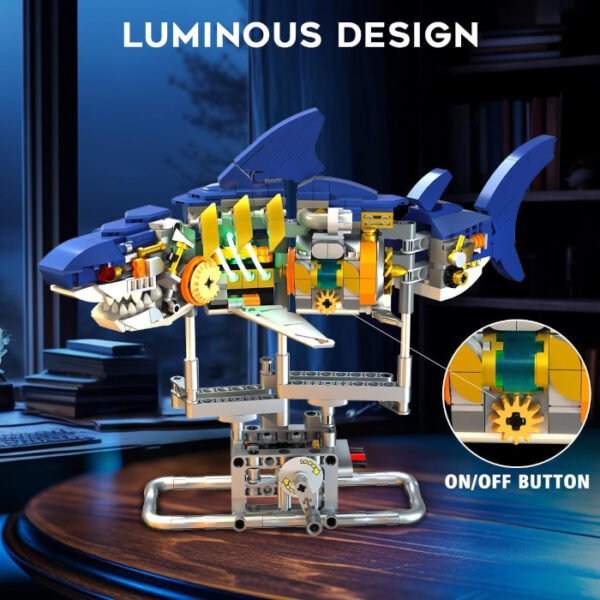 Tiburón mecánico con soporte de exhibición 687 pcs INSOON movible - Imagen 2