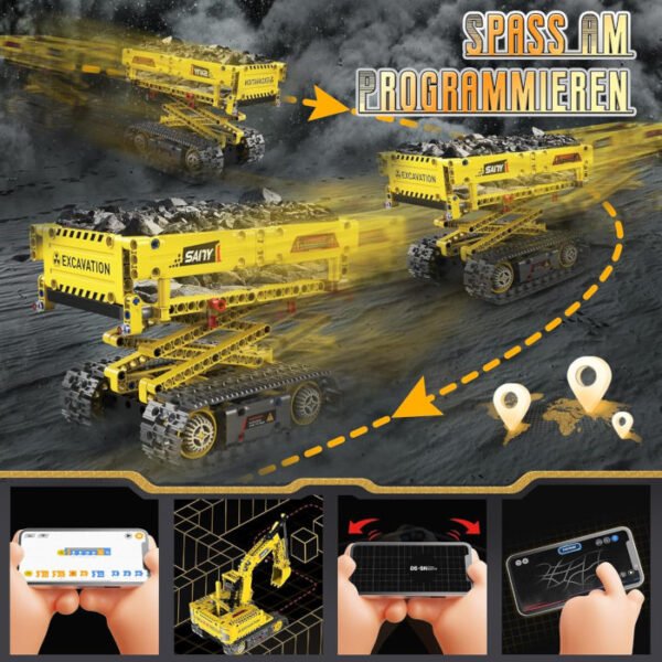 Ulikey Vehículos de construcción teledirigido con App 555 pcs 5 en 1 - Imagen 2