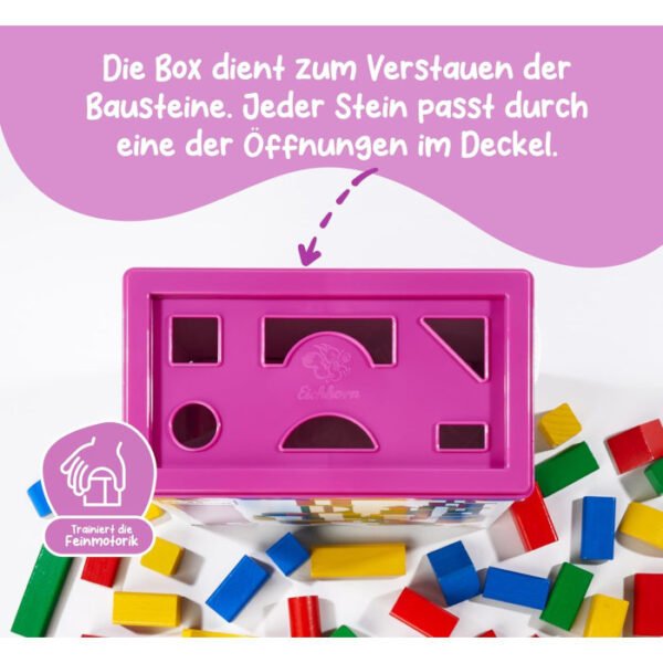 Bloques de madera de colores 100 pcs Eichhorn - Imagen 5