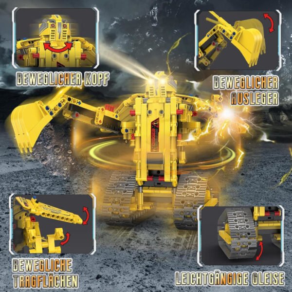 Ulikey Vehículos de construcción teledirigido con App 555 pcs 5 en 1 - Imagen 3