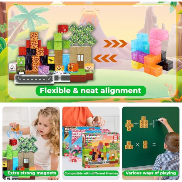 Bloques Magnéticos Montessori 100 pcs 5 escenarios - Imagen 5
