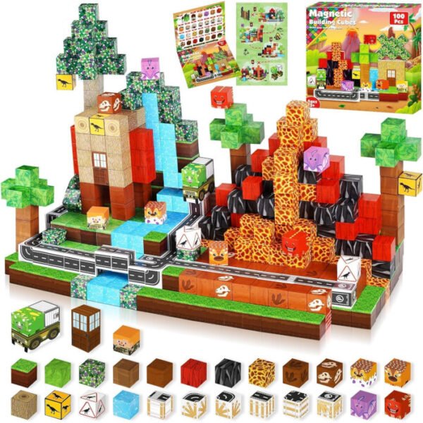 Bloques Magnéticos Montessori 100 pcs 5 escenarios