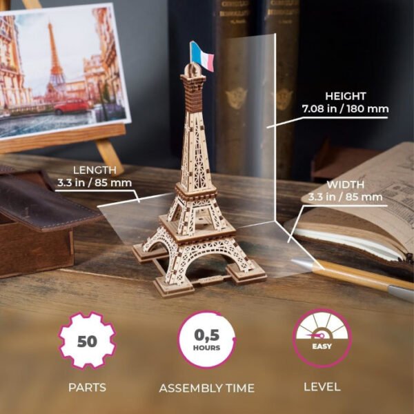 Torre Eiffel de París ensamblaje en madera UGEARS - Imagen 2