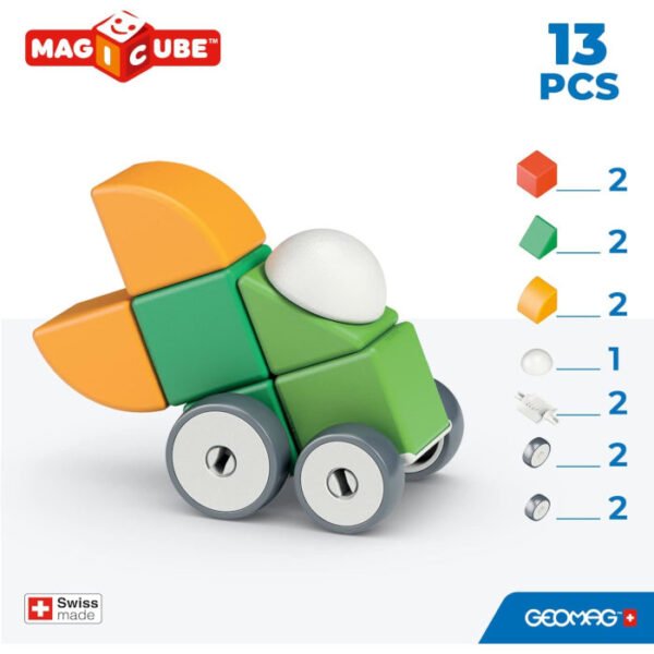 13 cubos de 4 colores y formas de plástico 100% reciclado Geomag - Imagen 2