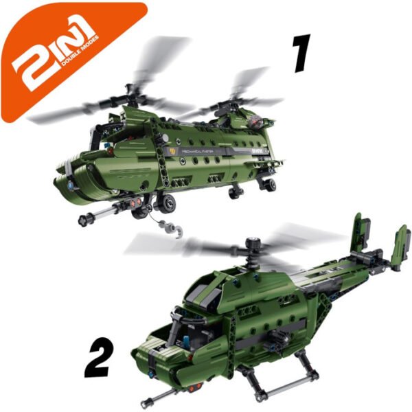 Maqueta construcción helicóptero 393 pcs 2 en 1 - Imagen 5