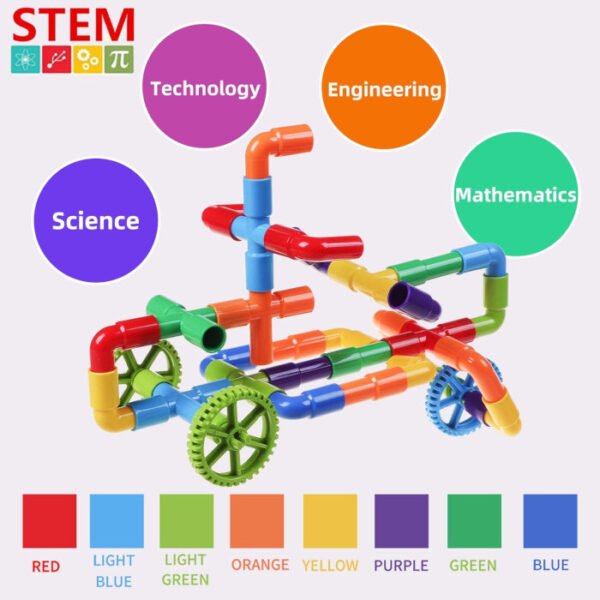 Bloques de construcción de tuberías 188 pcs Burgkidz - Imagen 9