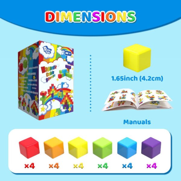 Cubos de apilamiento magnéticos Pairez Toys 24 unidades - Imagen 4