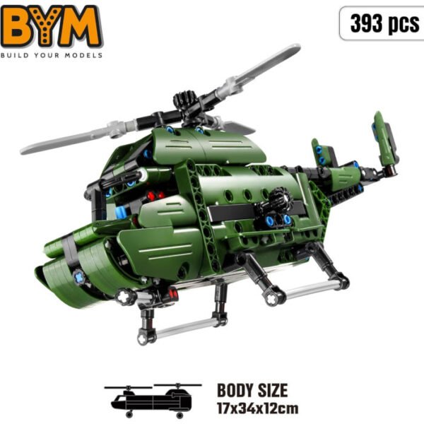 Maqueta construcción helicóptero 393 pcs 2 en 1 - Imagen 3