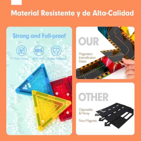 Construcciones magnéticas  ciudad con 2 Coches y 64 piezas de hahaland - Imagen 4