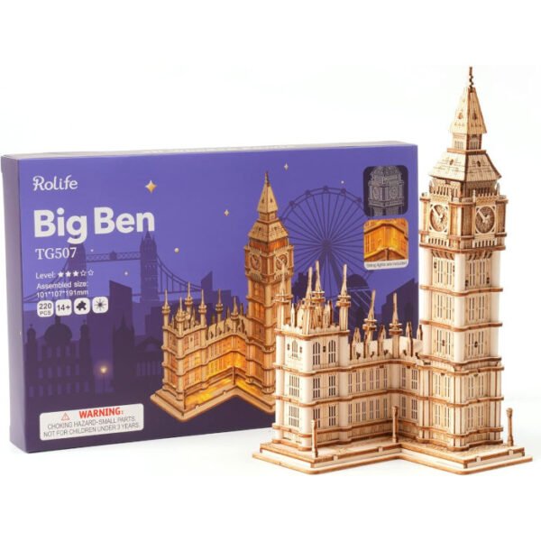 Big Ben maqueta ensamblaje madera ROLIFE 220 pcs