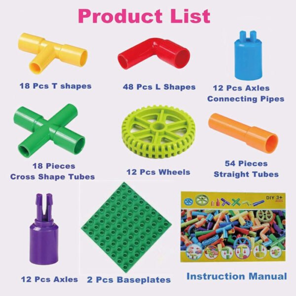 Bloques de construcción de tuberías 188 pcs Burgkidz - Imagen 5