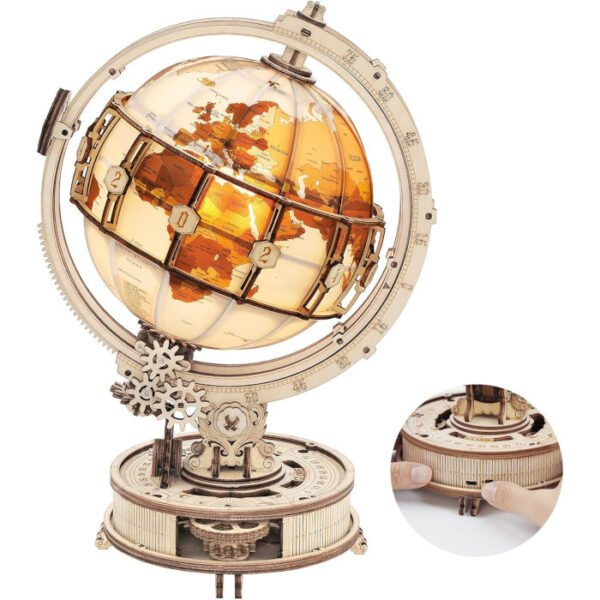 Globo luminoso de madera mecánico ensamblado ROBOTIME