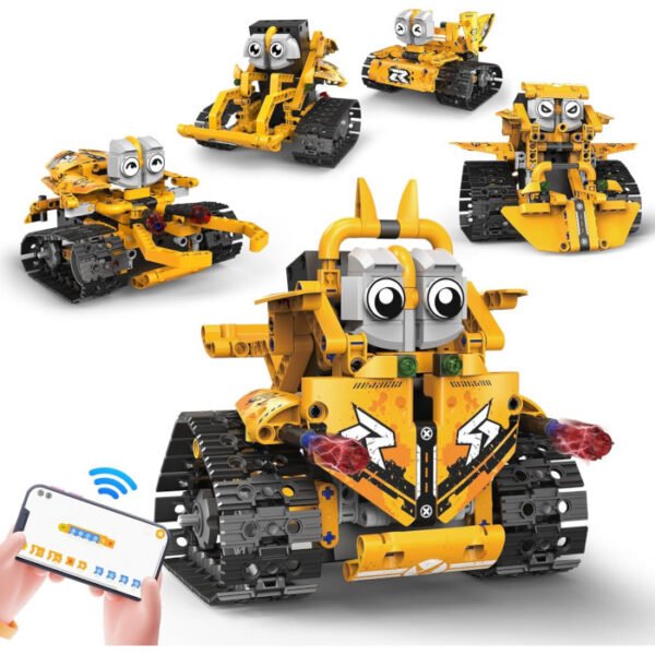 Robots 5 en 1 RC con App y control remoto y batería recargable USB-C