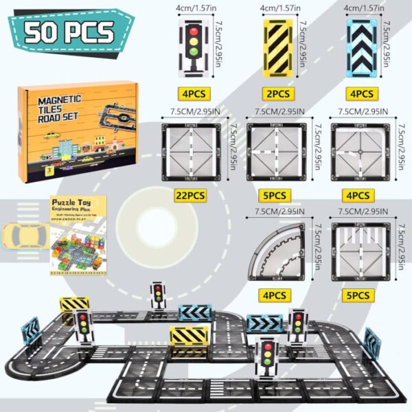 Carreteras magnéticas 50 pcs BuzzoXerex - Imagen 5