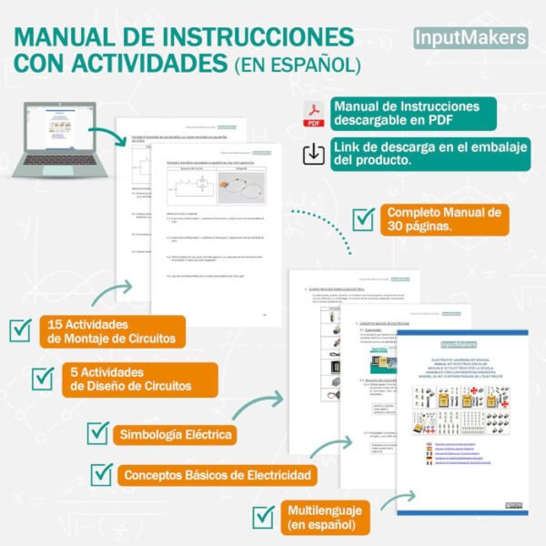 Set de circuitos motores eléctricos pequeños y pila petaca InputMakers - Imagen 4