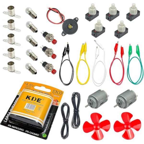 Set de circuitos motores eléctricos pequeños y pila petaca InputMakers