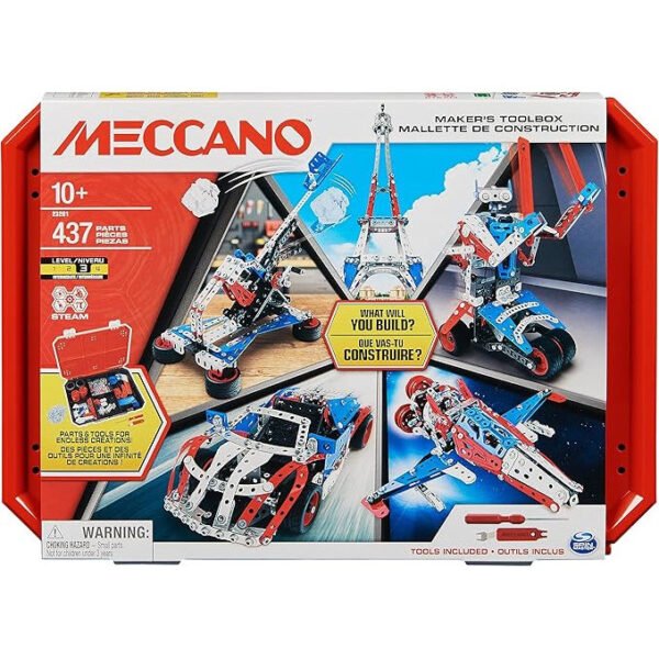 Caja de Herramientas MECCANO 437 pcs 5 en 1 modelos