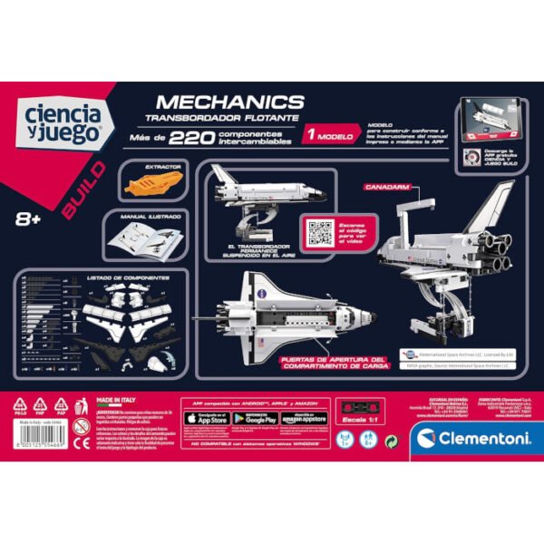 NASA Vehículo transbordador con App Clementoni - 220 pcs Mechanics Lab - Imagen 5