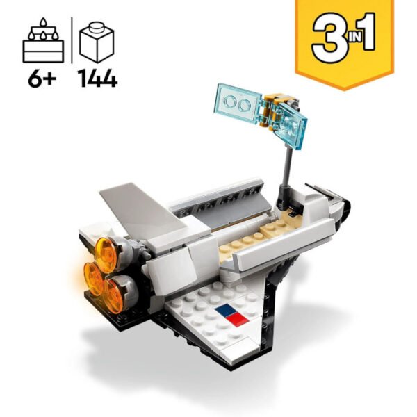 3 en 1 Lanzadera espacial o figura de astronauta o nave de juguete LEGO Creator - Imagen 4