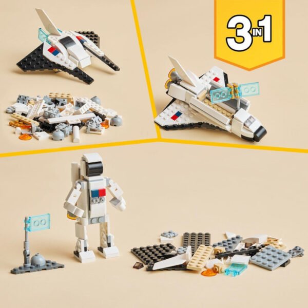 3 en 1 Lanzadera espacial o figura de astronauta o nave de juguete LEGO Creator - Imagen 5