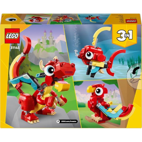3 en 1 Dragón rojo, figura de pez o ave fénix LEGO Creator - Imagen 2