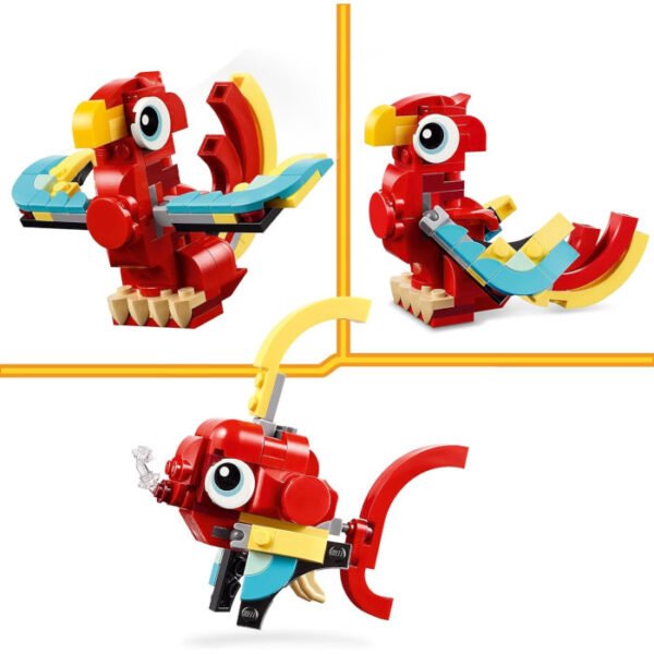 3 en 1 Dragón rojo, figura de pez o ave fénix LEGO Creator - Imagen 3